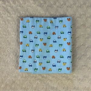 Gerber Blue Cars Baby Receiving Blanket Flannel Thin Orange Yellow Green Gray